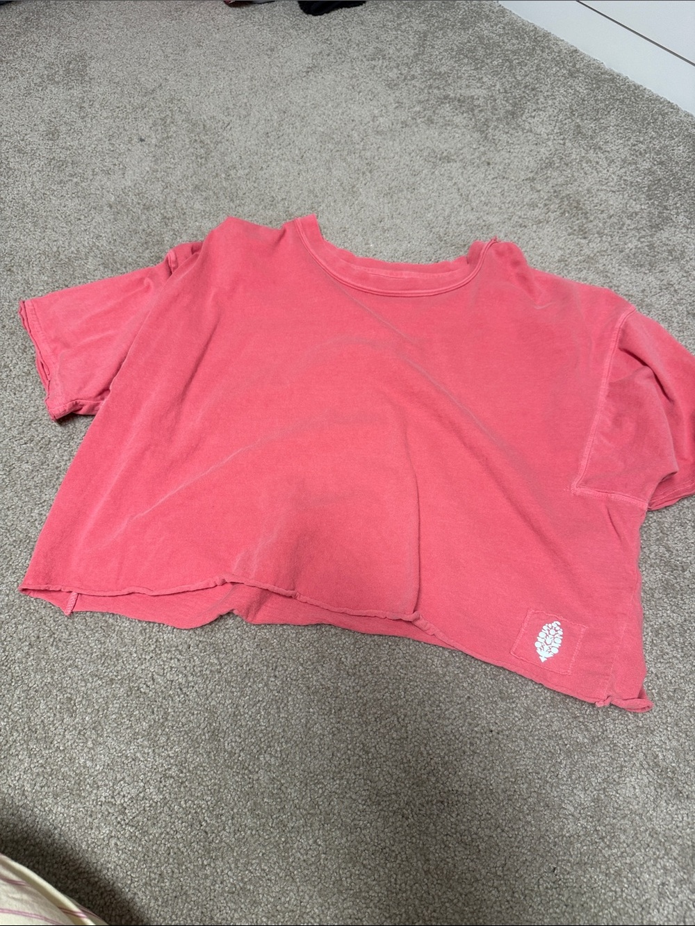 Free People Girls Coral Pink Cropped Tee
